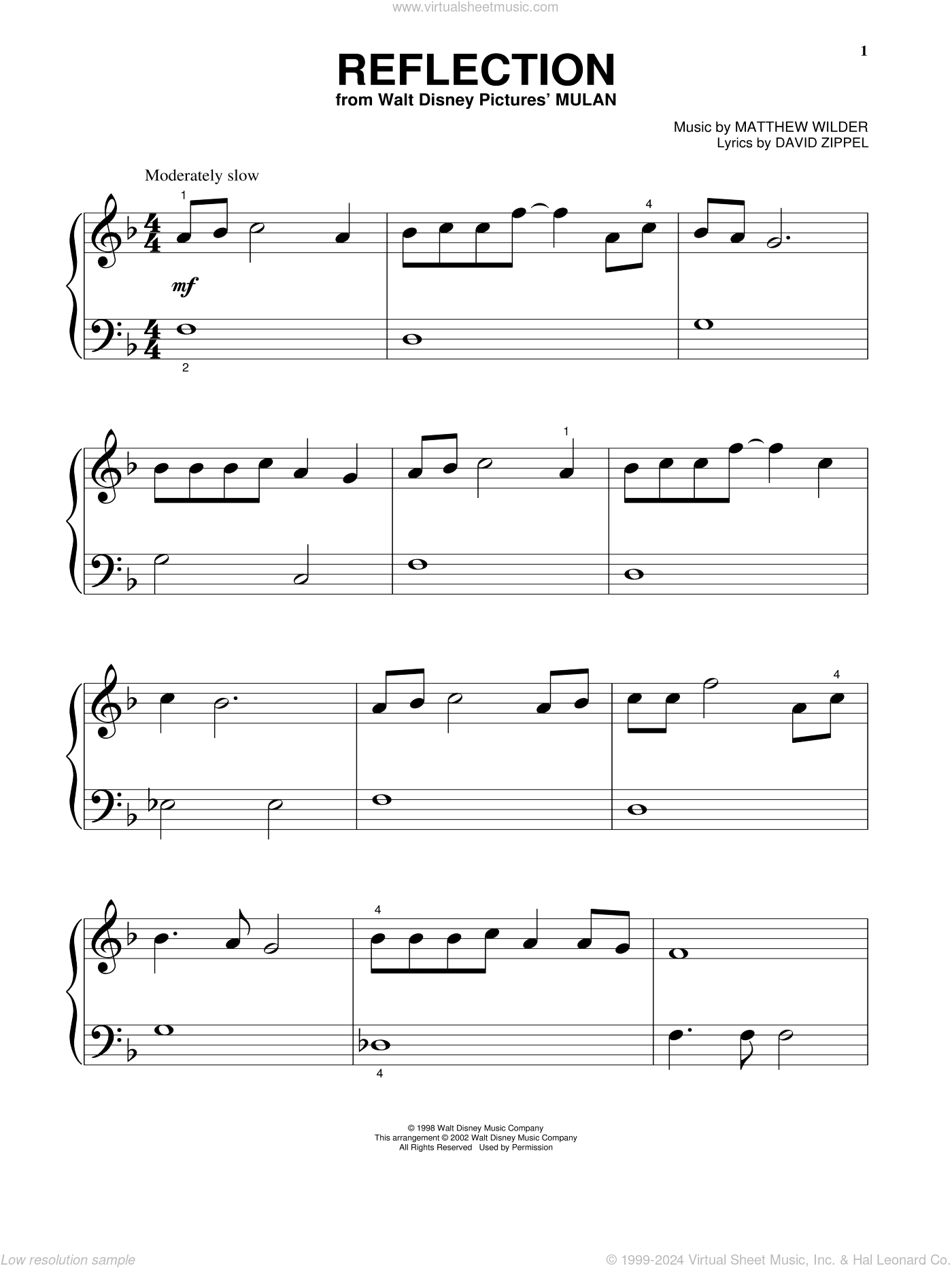 Reflection (Pop Version) (from Mulan), (beginner) (Pop Version)