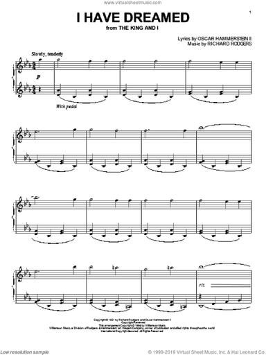I Have Dreamed, (intermediate)