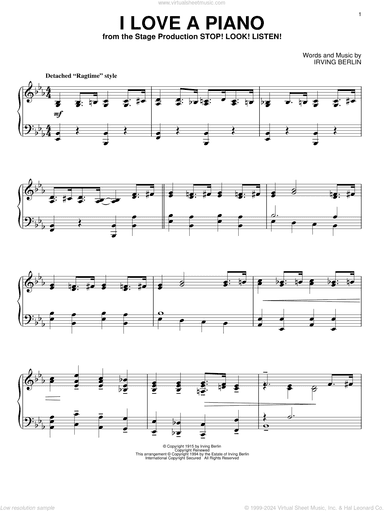 I Love A Piano, (intermediate)