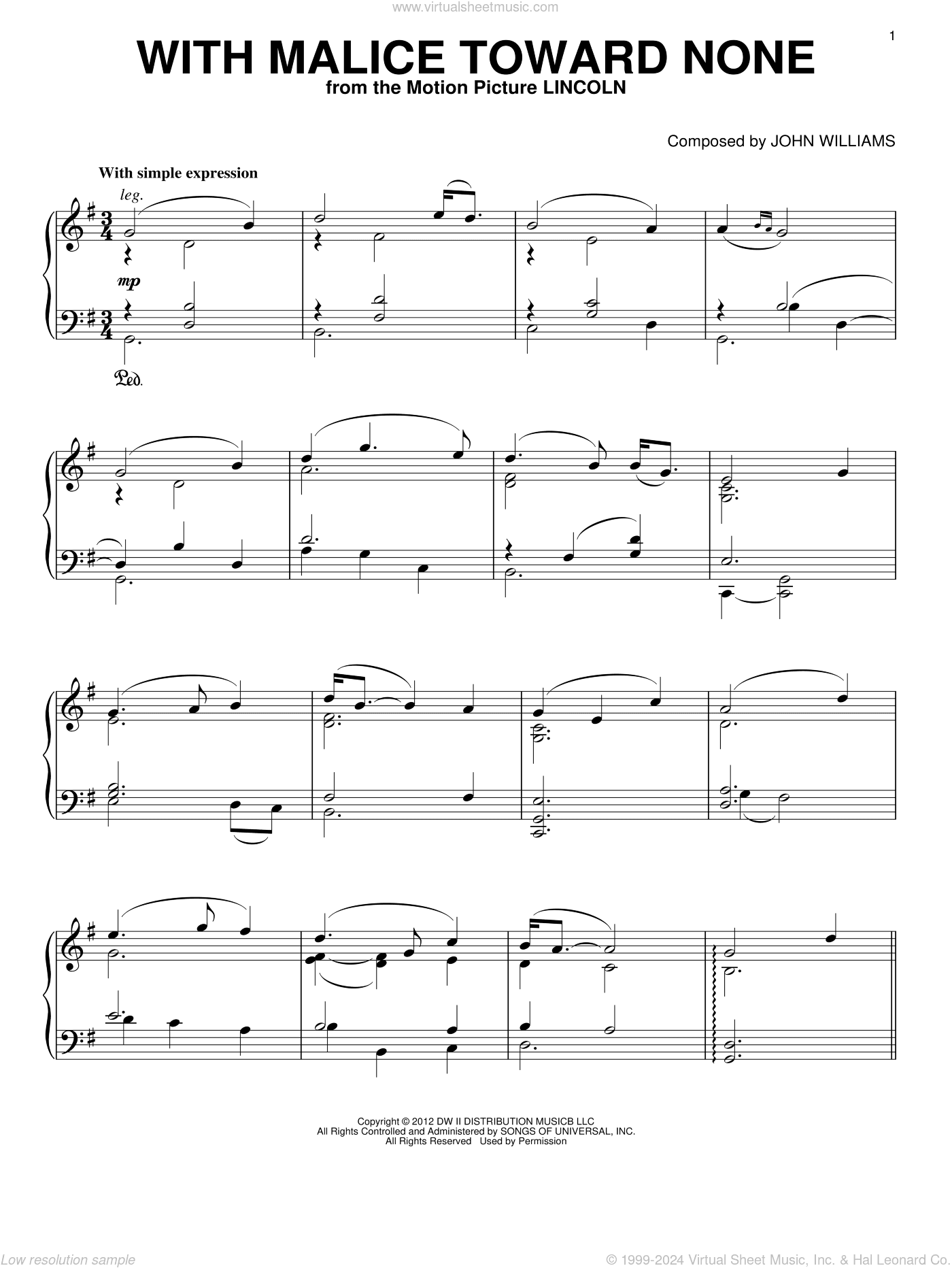 With Malice Toward None, (intermediate)