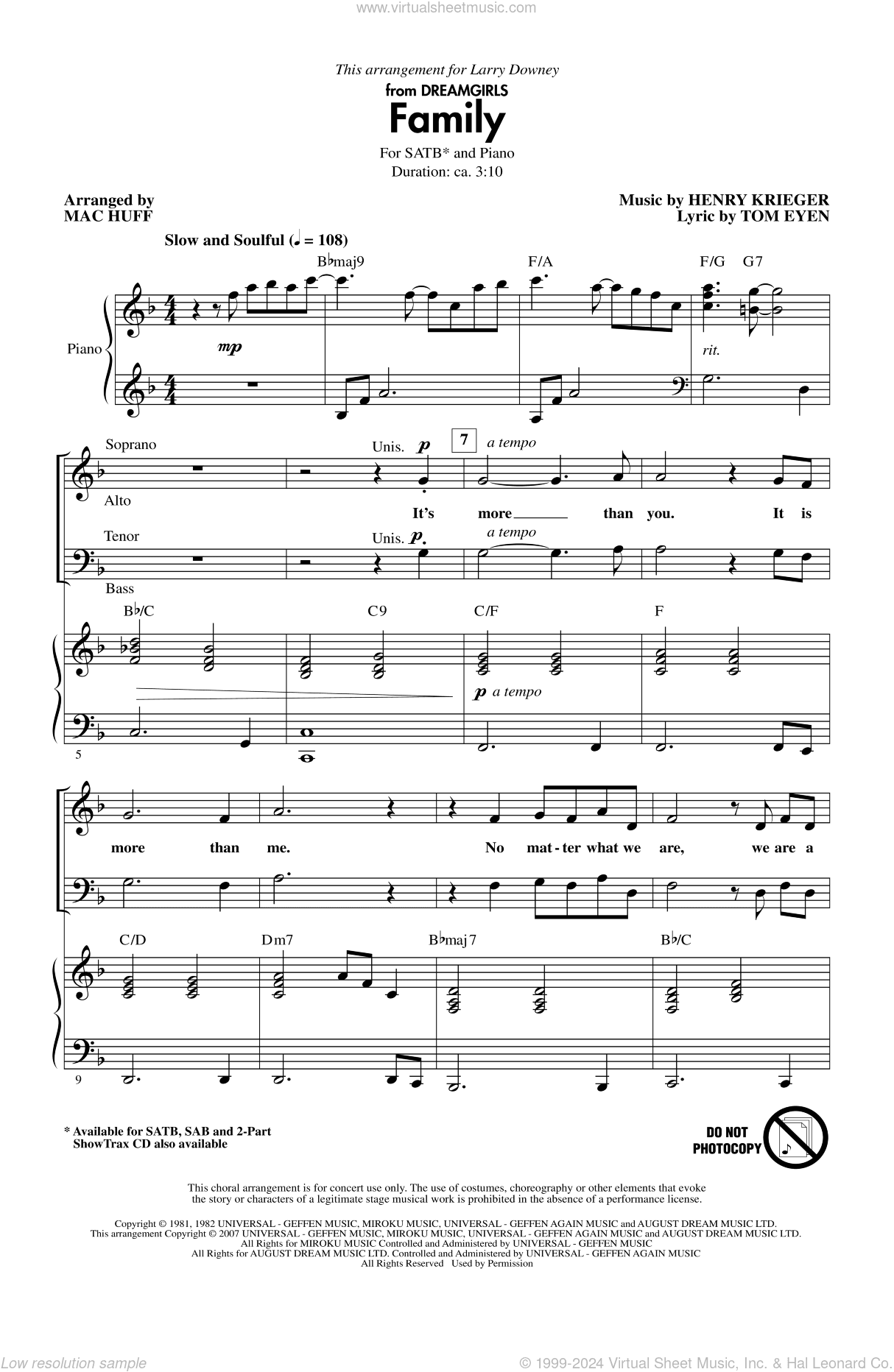Family (from Dreamgirls) (arr. Mac Huff)
