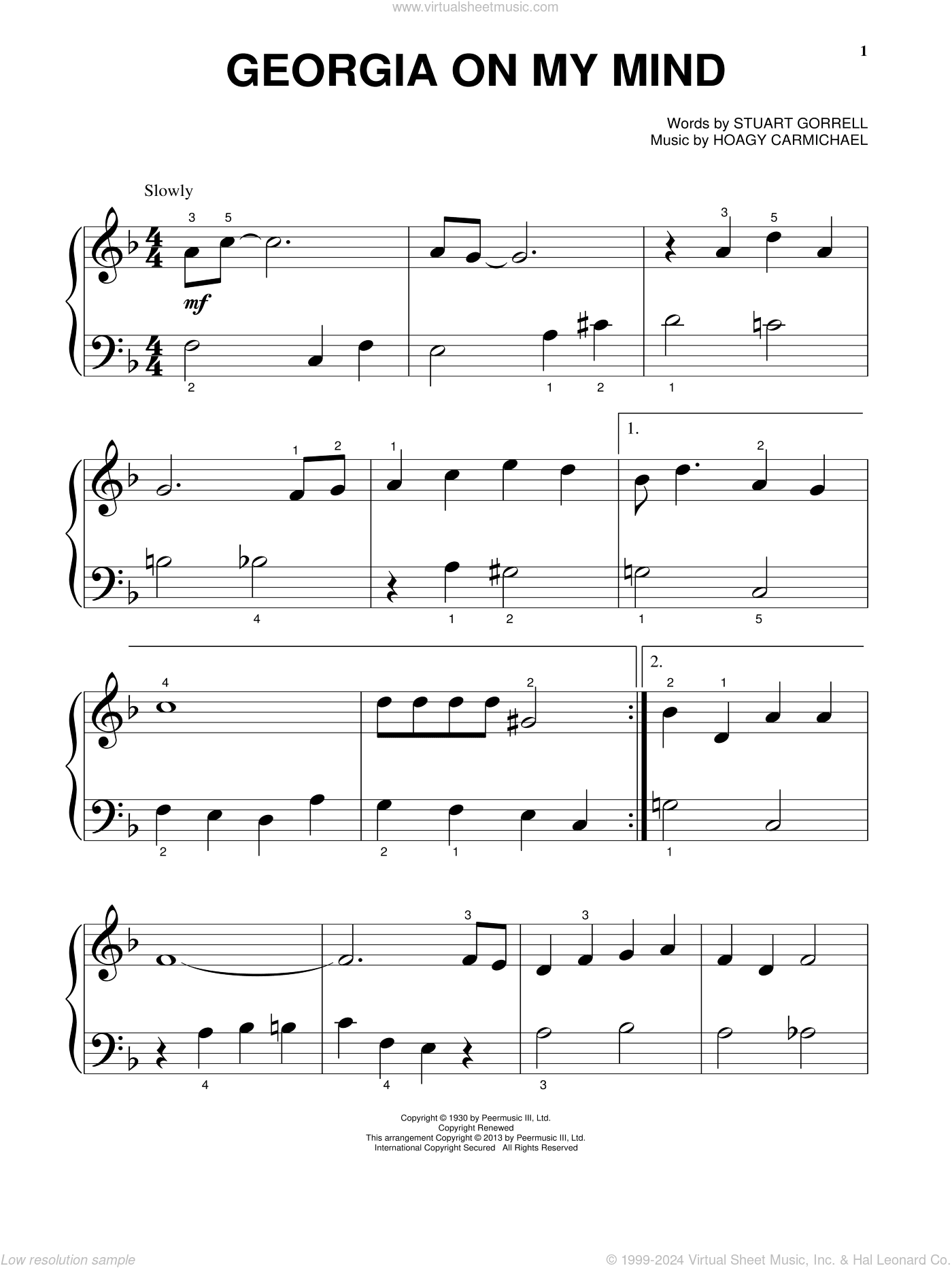 Georgia On My Mind, (beginner)