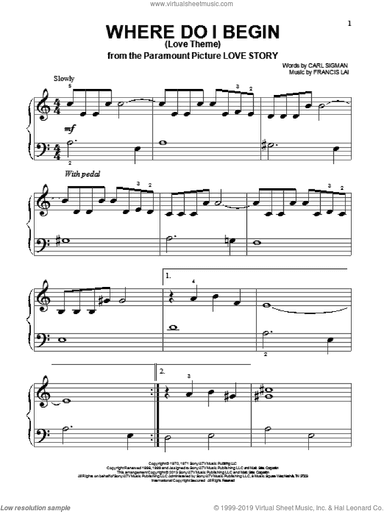 Where Do I Begin (Love Theme), (beginner) (Love Theme)