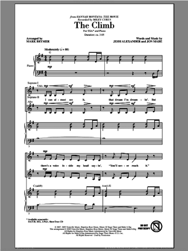 The Climb (from Hannah Montana: The Movie) (arr. Mark Brymer)