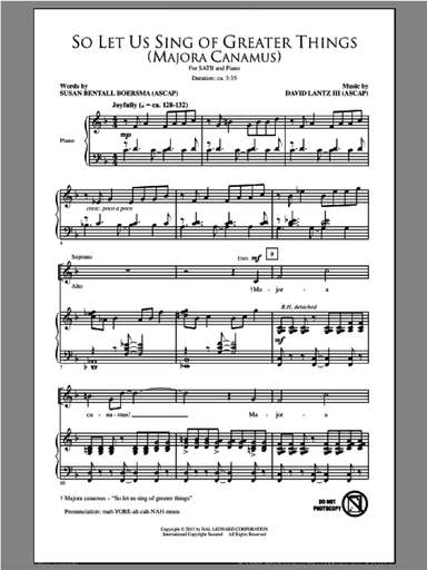 So Let Us Sing Of Greater Things (Majora Canamus)