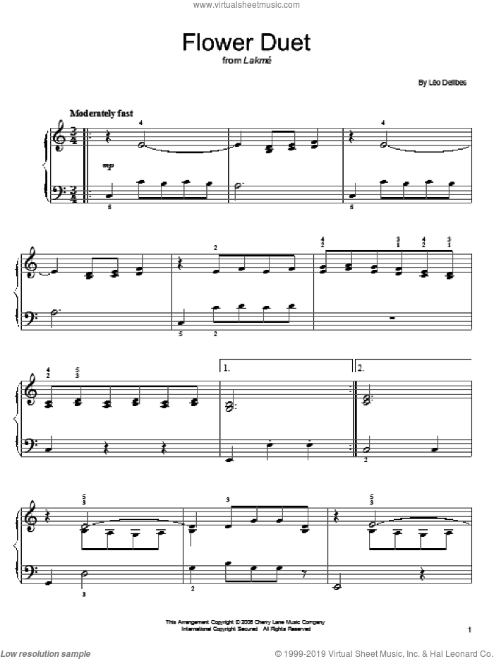 Flower Duet, (easy)