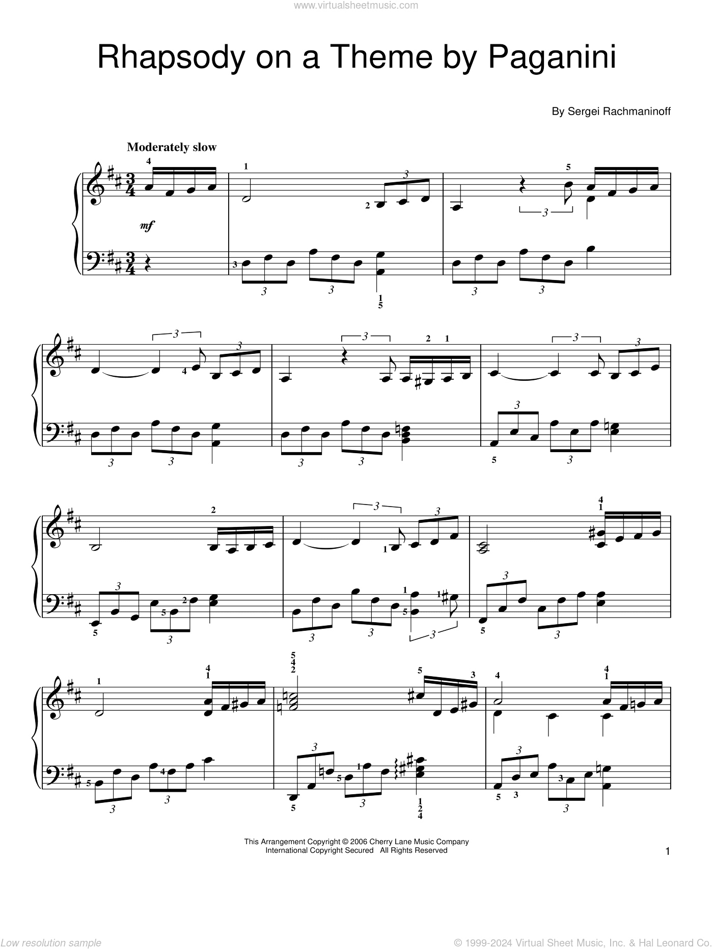 Rhapsody On A Theme Of Paganini, Variation XVIII
