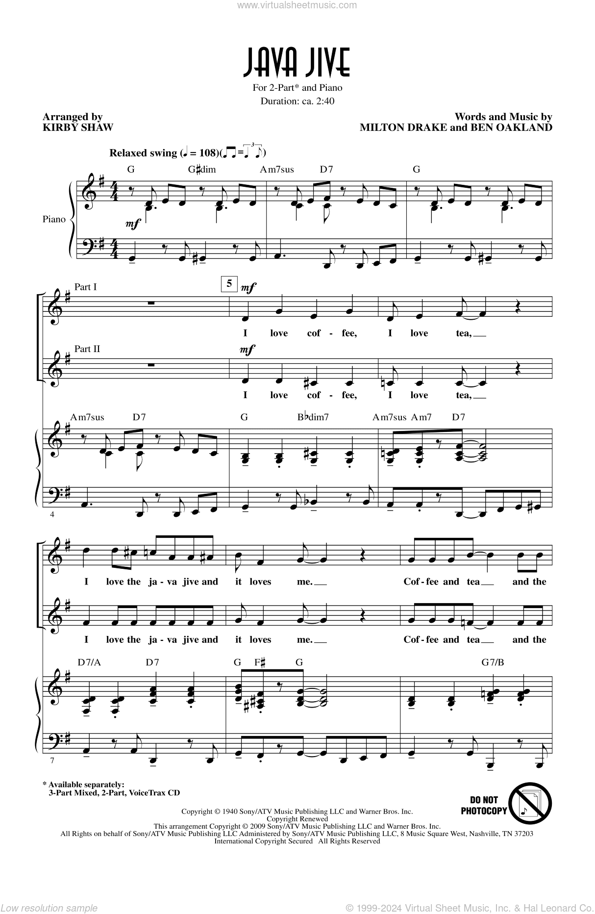 Java Jive (arr. Kirby Shaw)