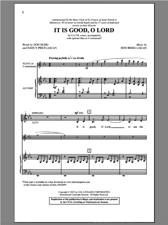 It Is Good, O Lord