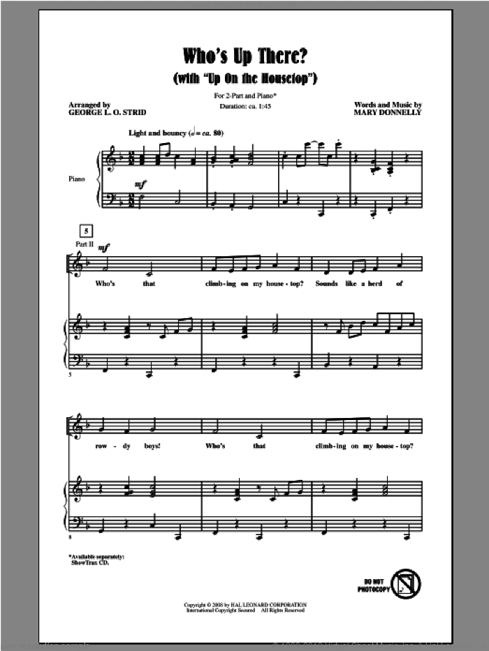 Who's Up There? (with Up On The Housetop) (arr. George L.O. Strid)