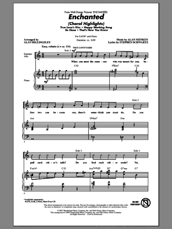 Enchanted (Choral Highlights) (arr. Alan Billingsley)