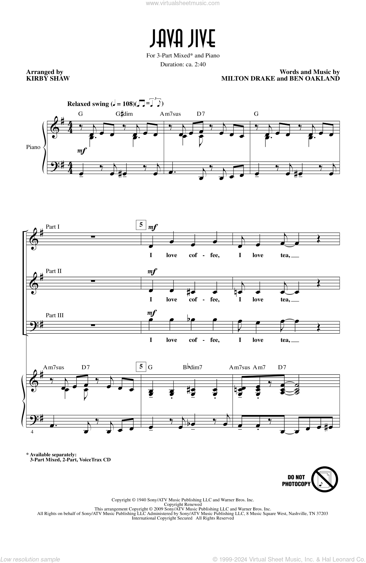 Java Jive (arr. Kirby Shaw)