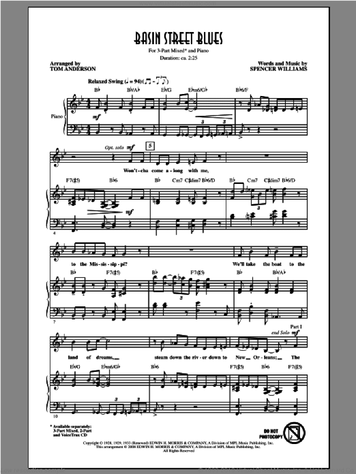 Basin Street Blues (arr. Tom Anderson)