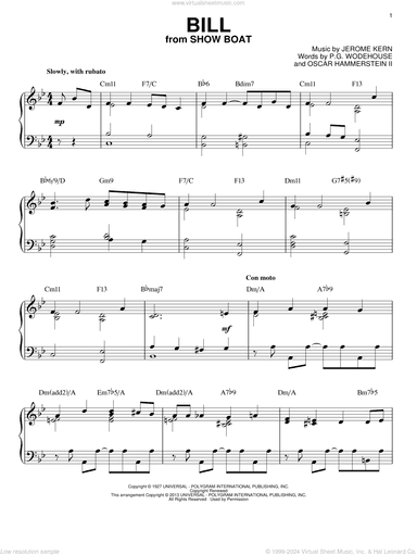 Bill (arr. Brent Edstrom)
