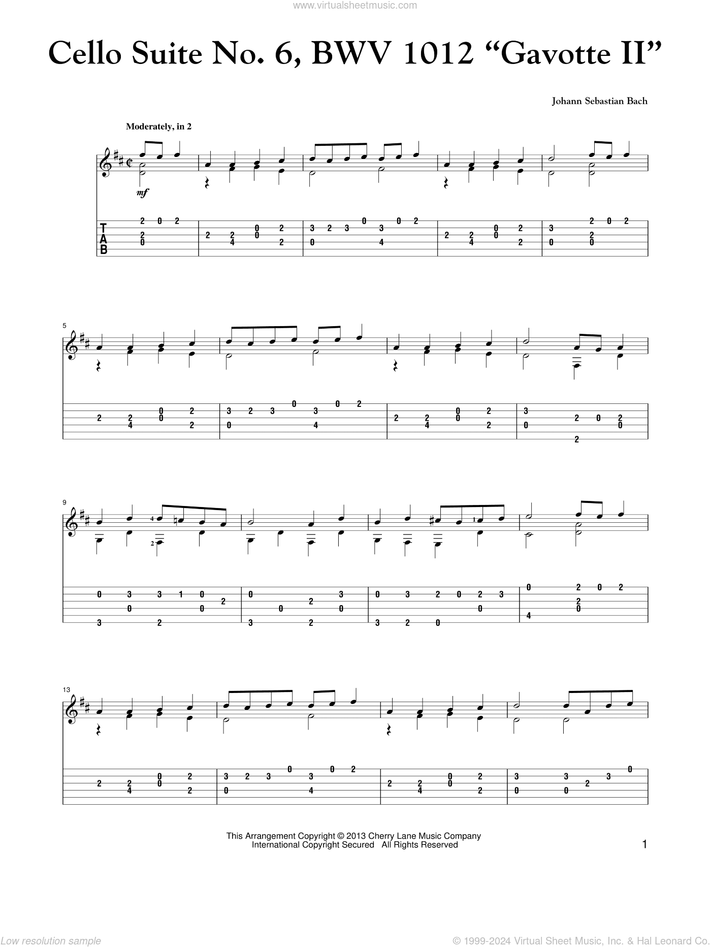 Cello Suite No. 6, BWV 1012 "Gavotte II"