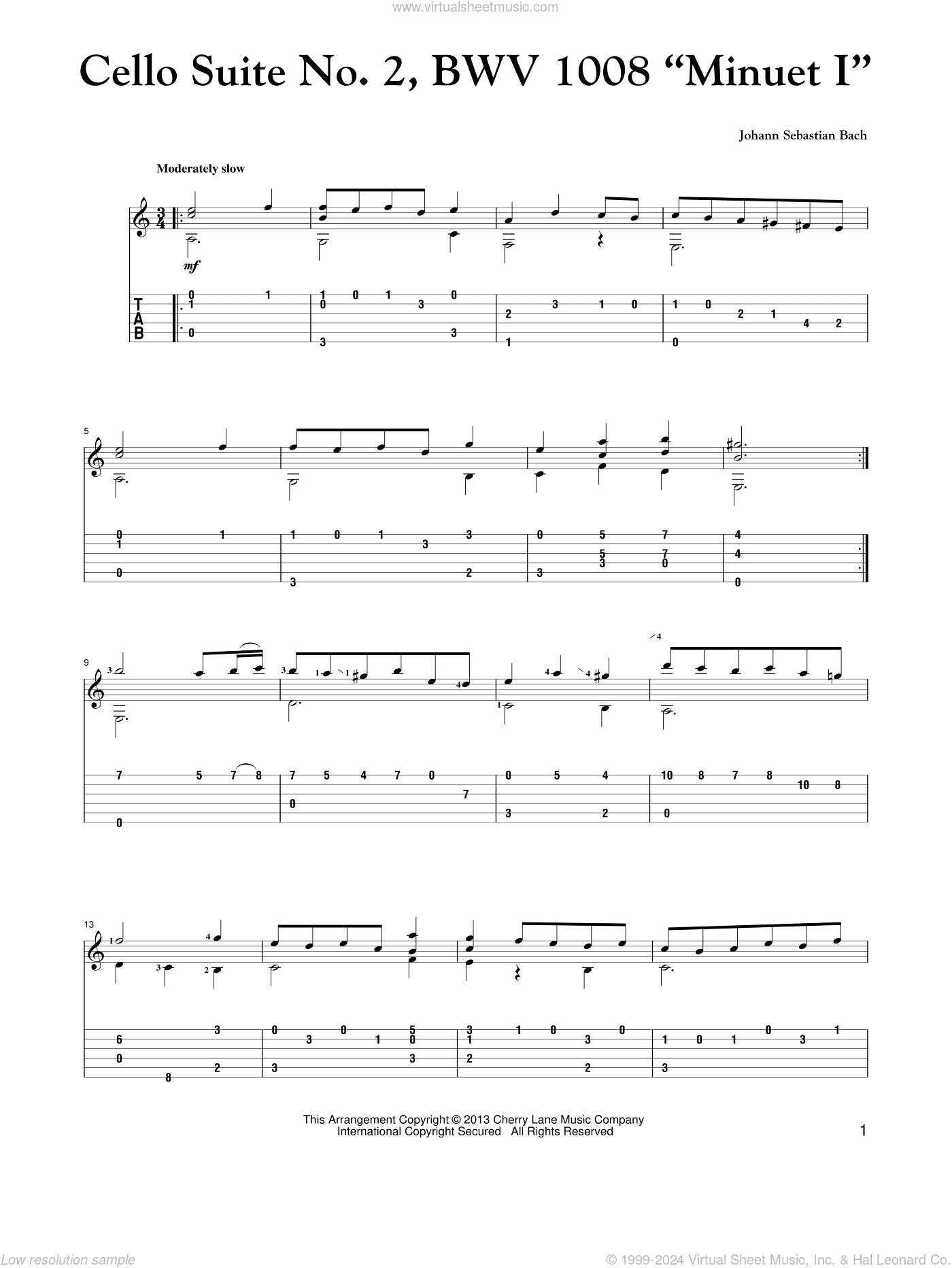 Cello Suite No. 2, BWV 1008 "Minuet I"