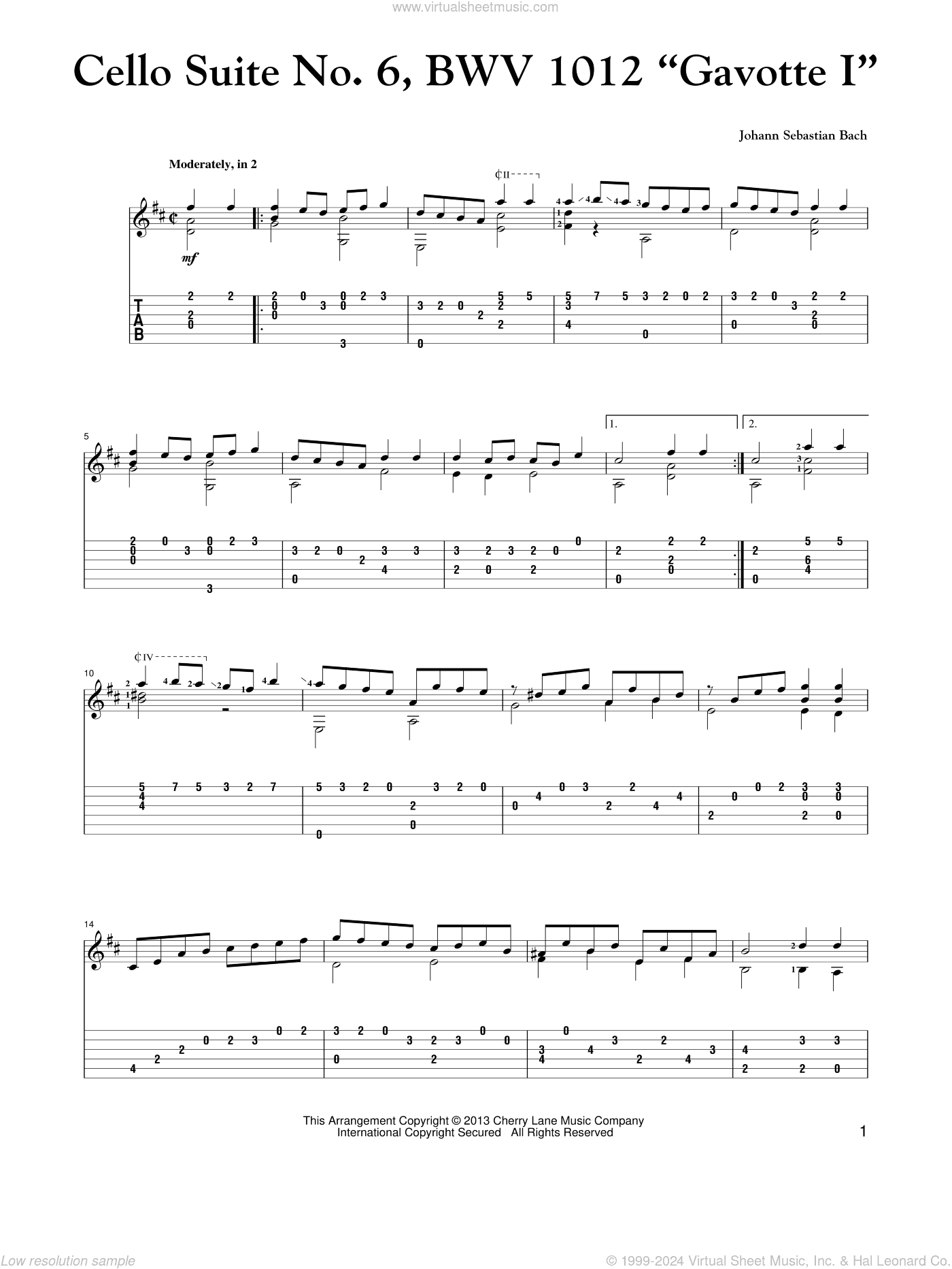 Cello Suite No. 6, BWV 1012 "Gavotte I"