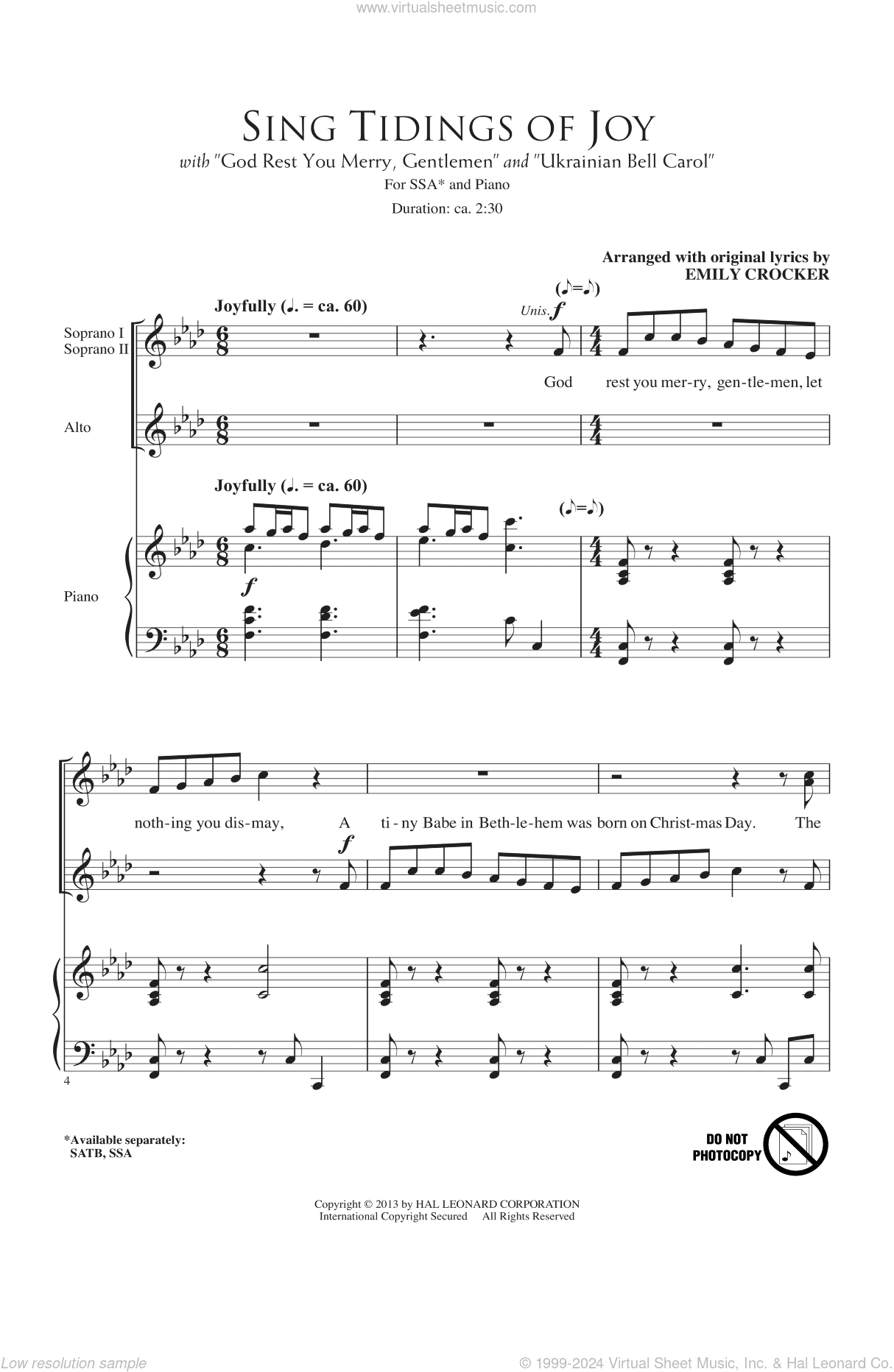 Sing Tidings Of Joy