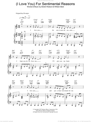 (I Love You) For Sentimental Reasons