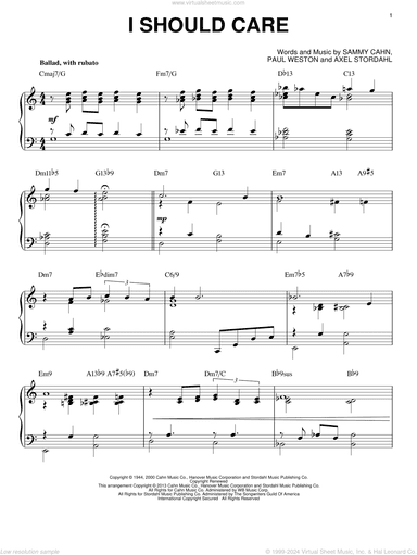 I Should Care (arr. Brent Edstrom)