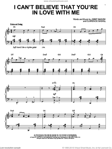 I Can't Believe That You're In Love With Me (arr. Brent Edstrom)