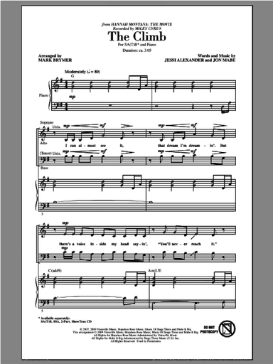 The Climb (from Hannah Montana: The Movie) (arr. Mark Brymer)