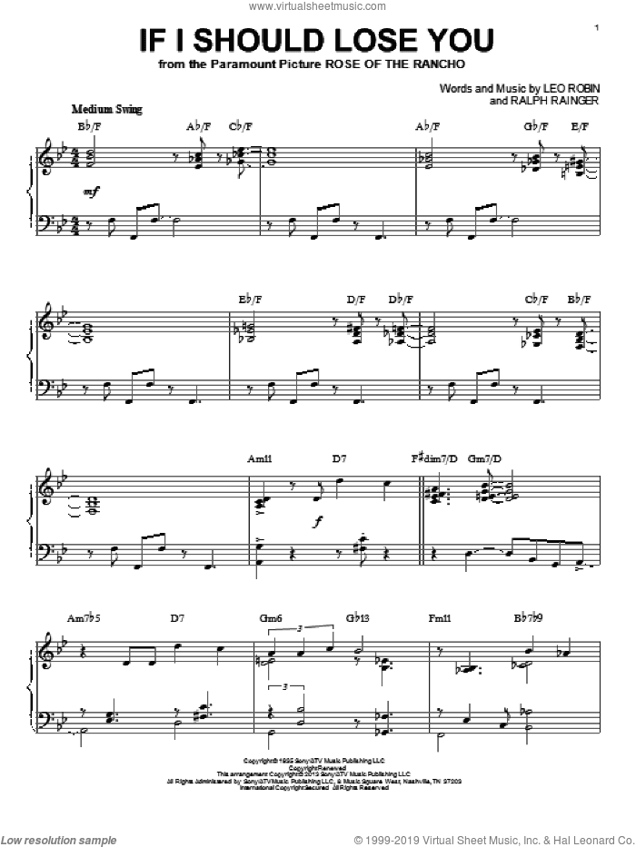 If I Should Lose You (arr. Brent Edstrom)