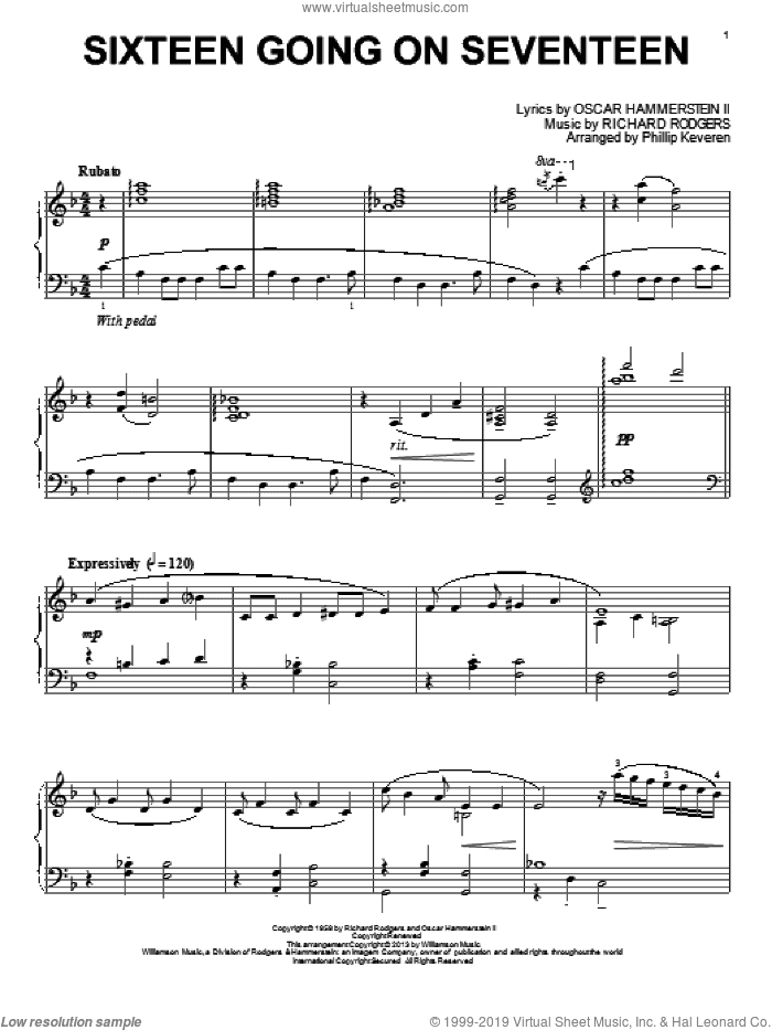 Sixteen Going On Seventeen (from The Sound Of Music) (arr. Phillip Keveren)