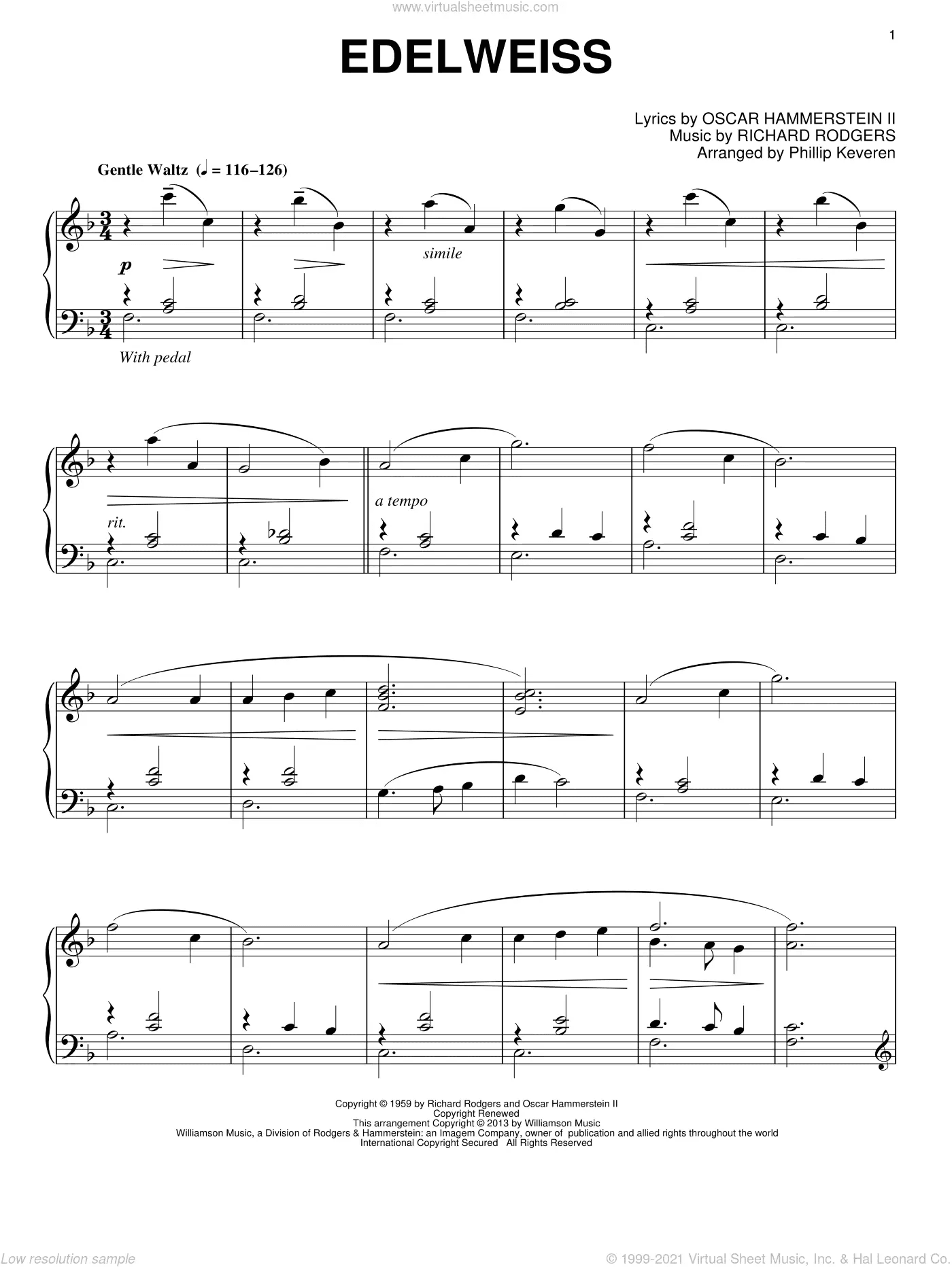 Edelweiss (from The Sound Of Music) (arr. Phillip Keveren)