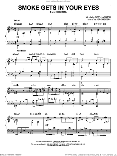 Smoke Gets In Your Eyes [Jazz version] (arr. Brent Edstrom)
