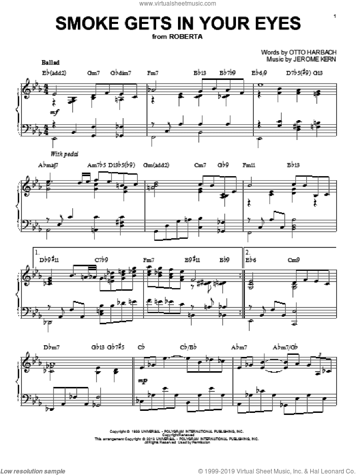 Smoke Gets In Your Eyes [Jazz version] (arr. Brent Edstrom)