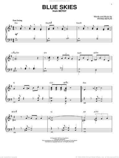 Blue Skies [Jazz version] (arr. Brent Edstrom)