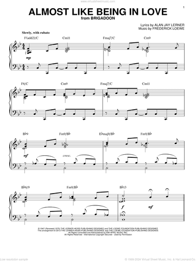 Almost Like Being In Love [Jazz version] (arr. Brent Edstrom)