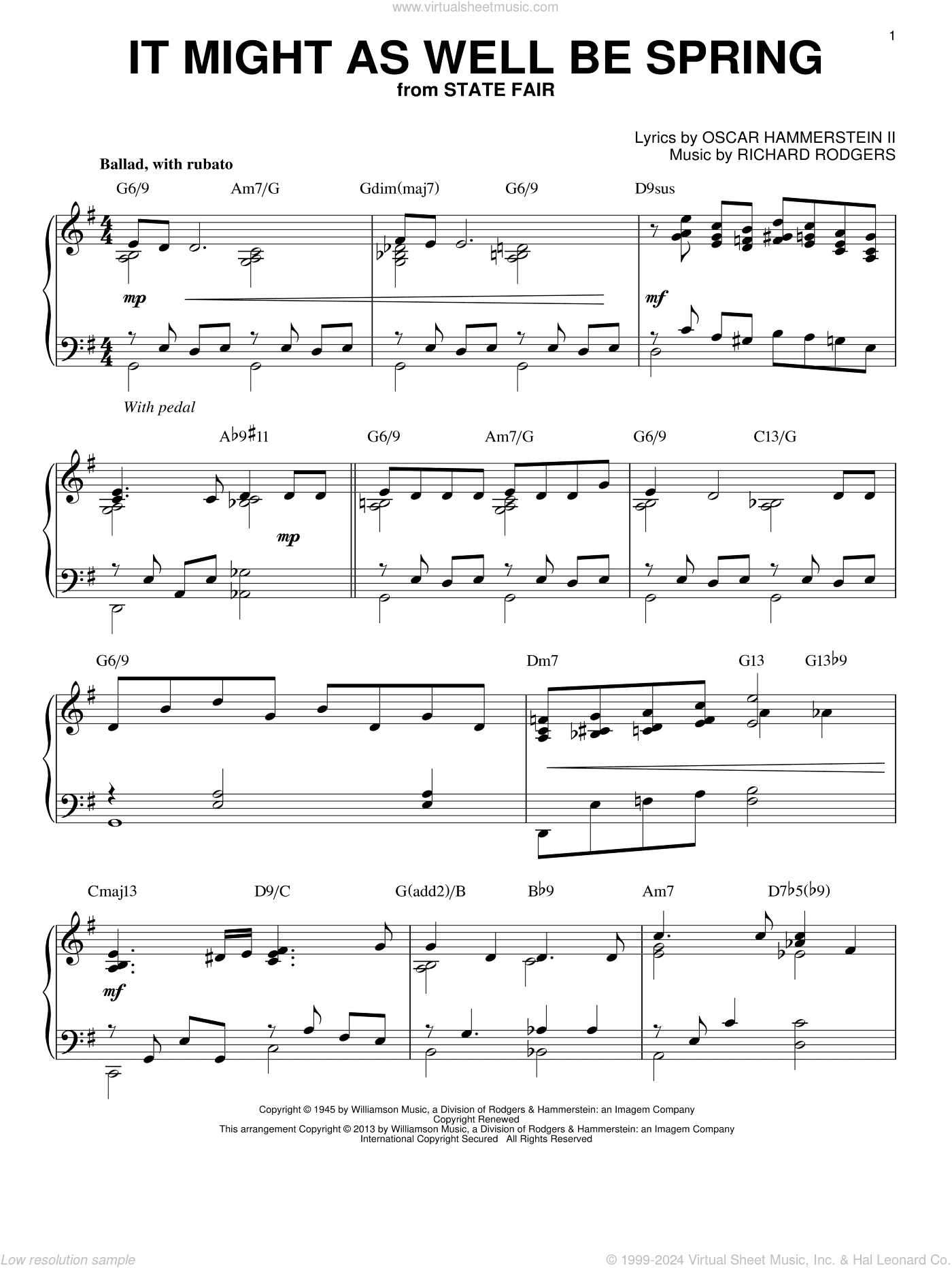 It Might As Well Be Spring [Jazz version] (arr. Brent Edstrom)