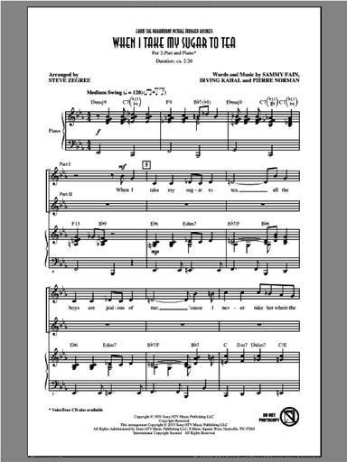 When I Take My Sugar To Tea (from Monkey Business) (arr. Steve Zegree)
