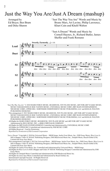 Just The Way You Are/Just A Dream (Mashup) (from Pitch Perfect) (arr. Deke Sharon)