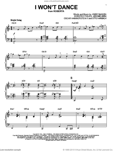 I Won't Dance [Jazz version] (arr. Brent Edstrom)