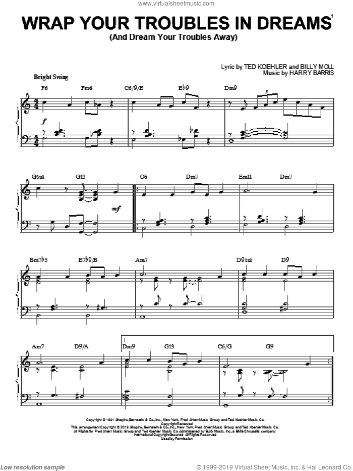 Wrap Your Troubles In Dreams (And Dream Your Troubles Away) [Jazz version] (arr. Brent Edstrom)