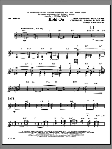 Hold On (arr. Kirby Shaw) (complete set of parts)