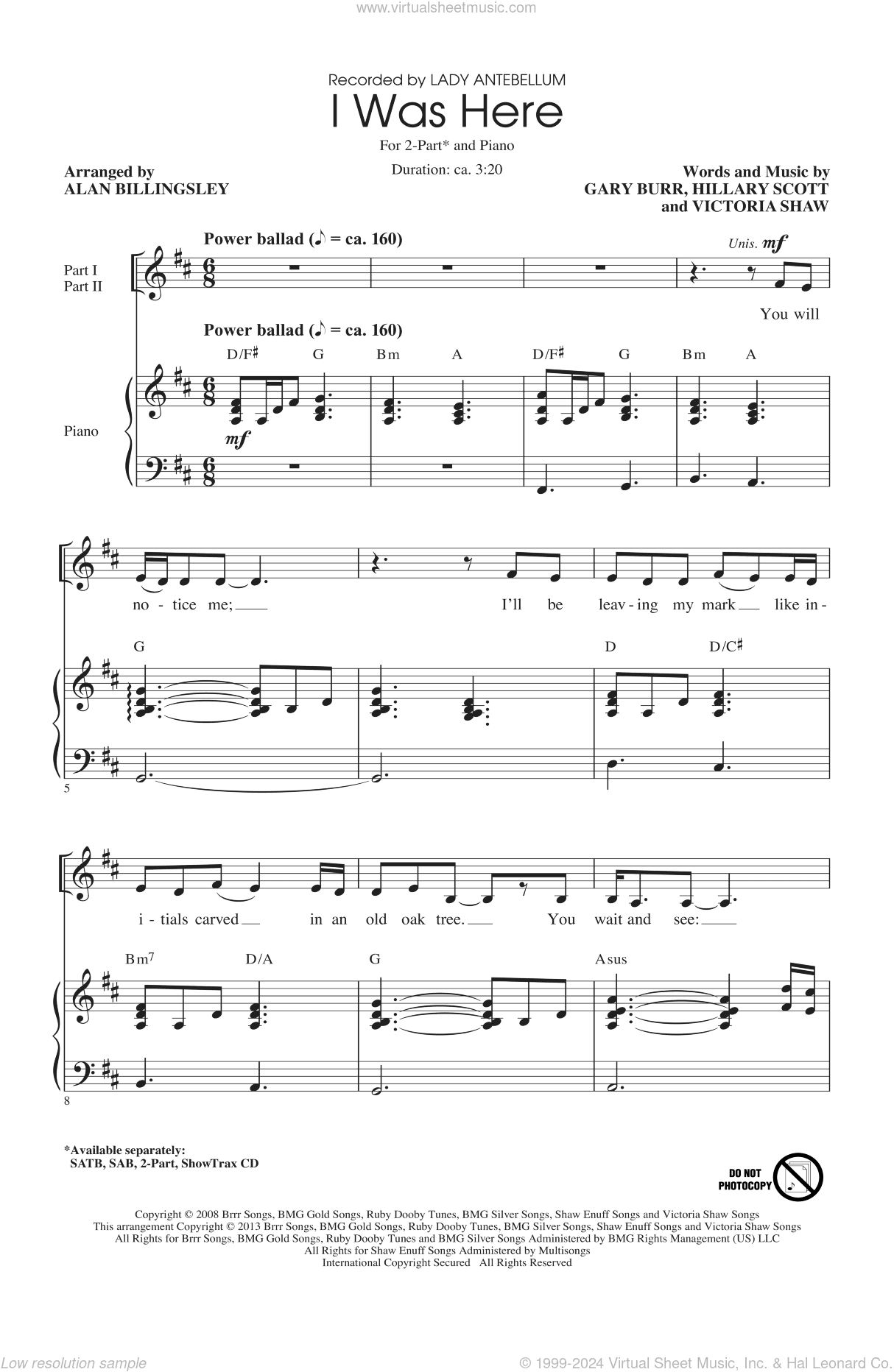 I Was Here (arr. Alan Billingsley)