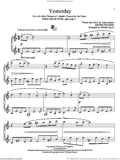 Yesterday (arr. Glenda Austin)