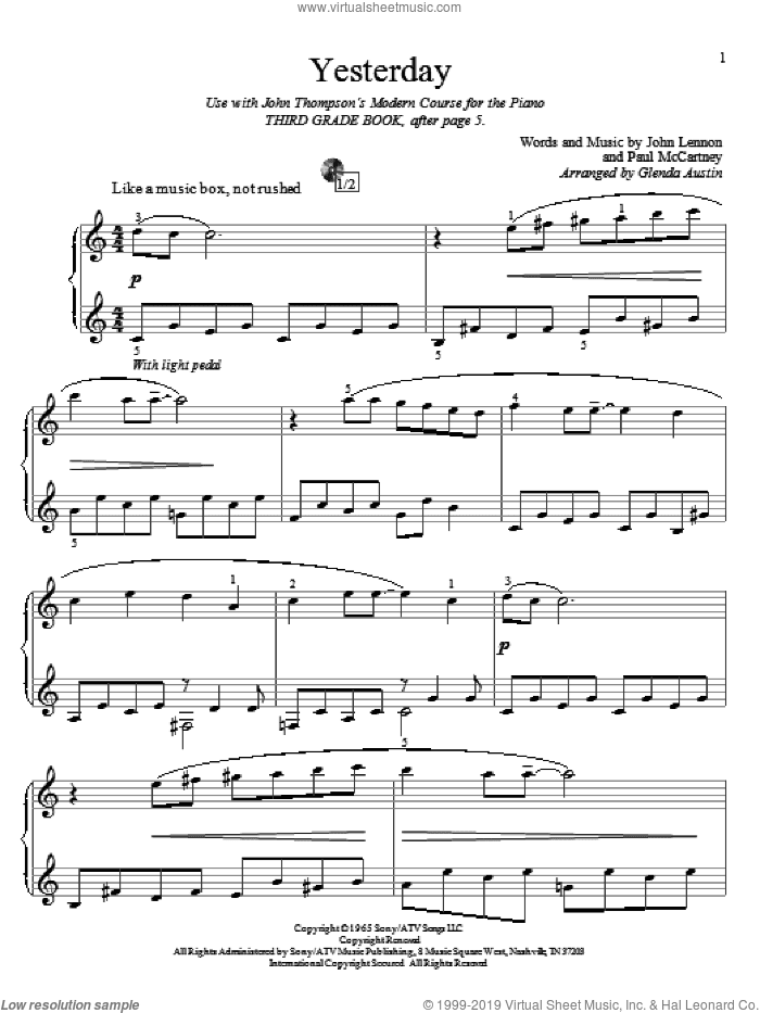 Yesterday (arr. Glenda Austin)
