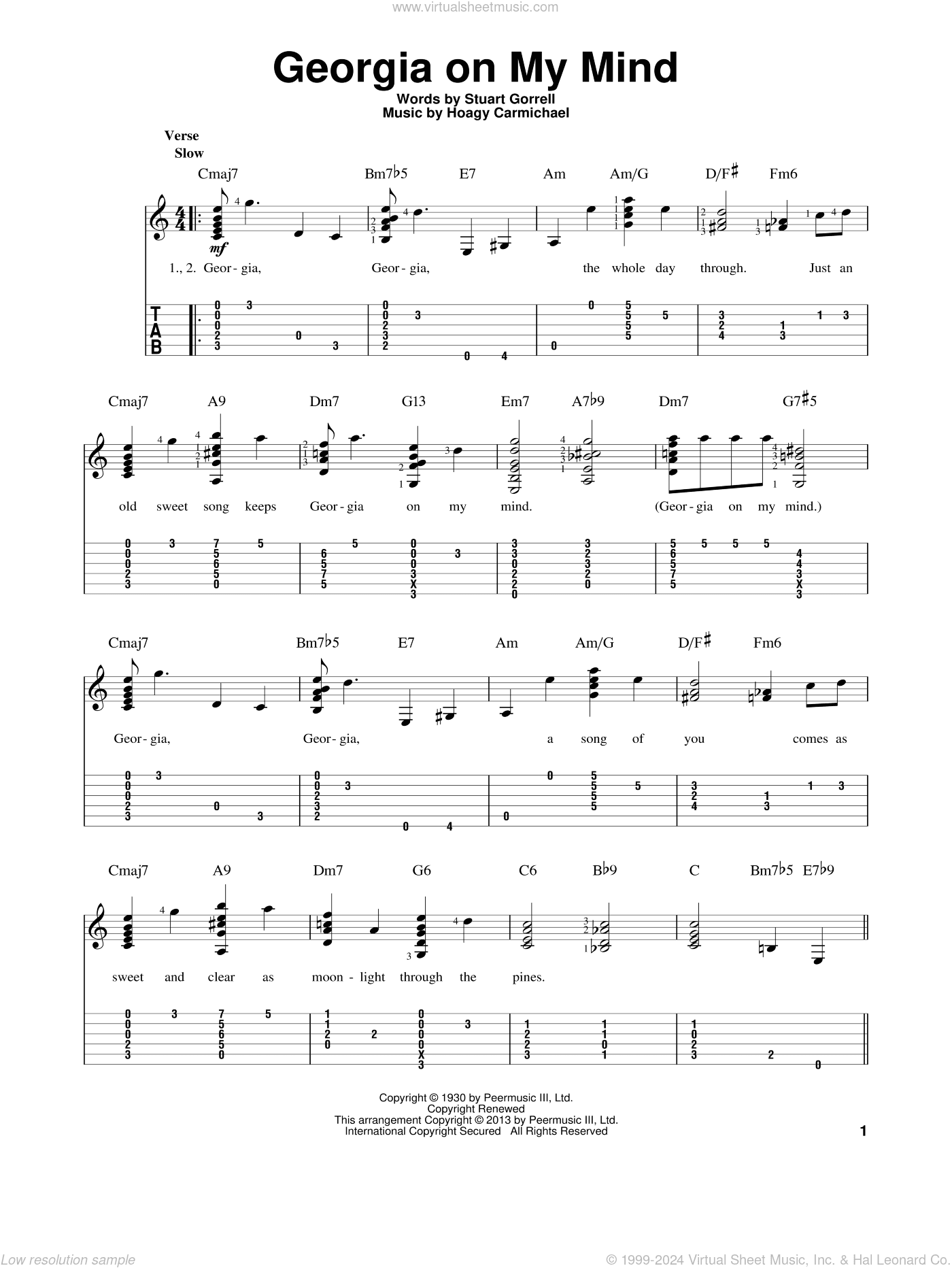 Georgia On My Mind, (intermediate)