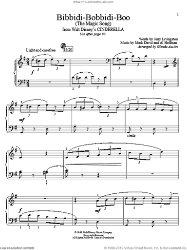 Bibbidi-Bobbidi-Boo (The Magic Song) (from Cinderella) (arr. Glenda Austin)