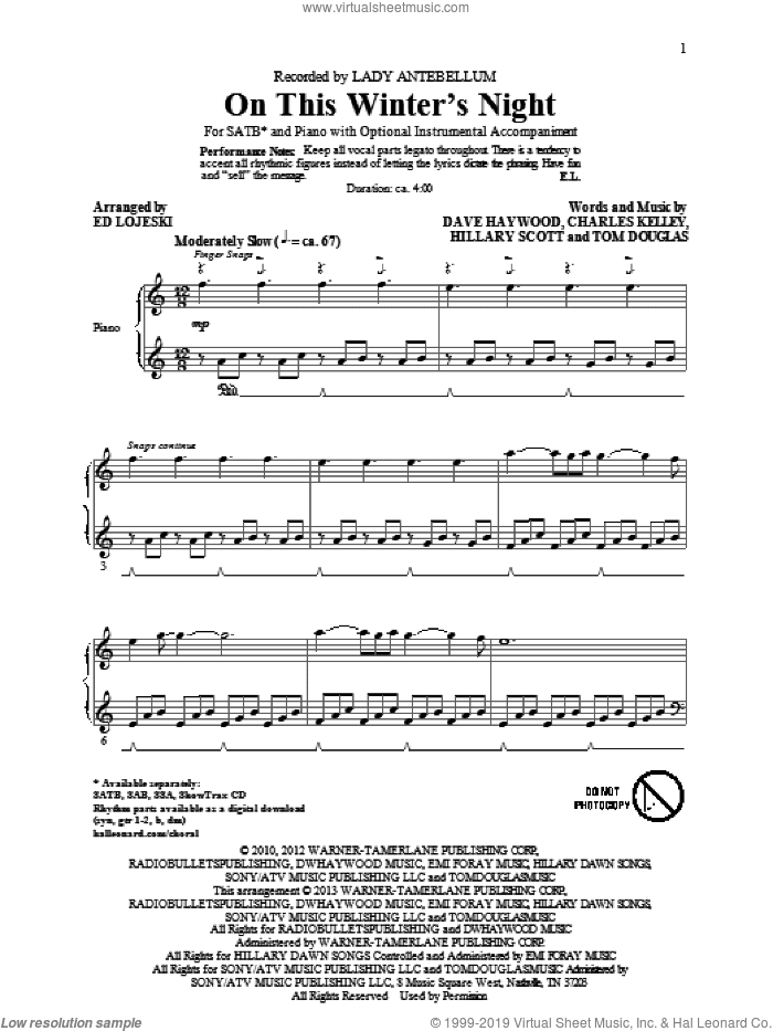 On This Winter's Night (arr. Ed Lojeski)