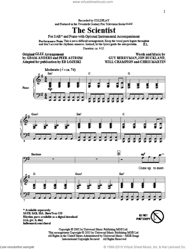 The Scientist (arr. Ed Lojeski)