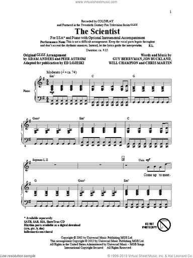 The Scientist (arr. Ed Lojeski)
