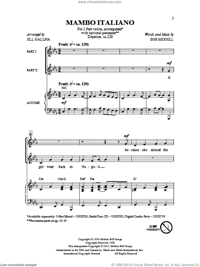 Mambo Italiano (arr. Jill Gallina)