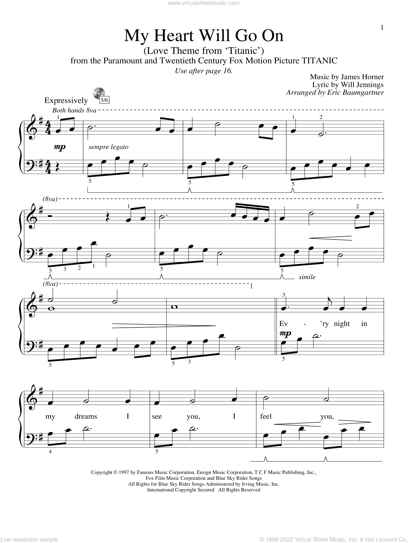 My Heart Will Go On (Love Theme from Titanic)