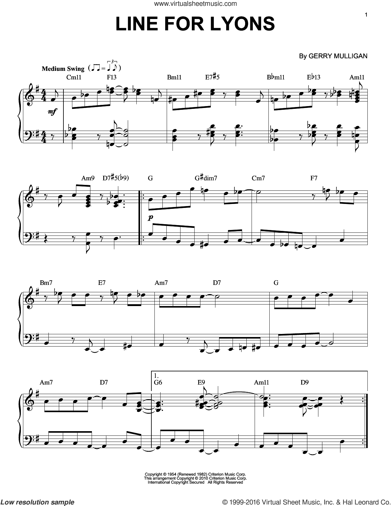 Line For Lyons (arr. Brent Edstrom)